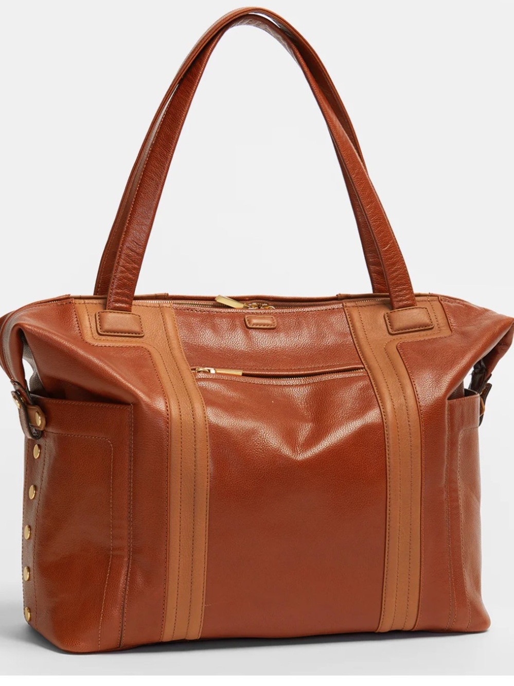 Hammit Ottis Weekender Tan genuine Leather Travel Bag